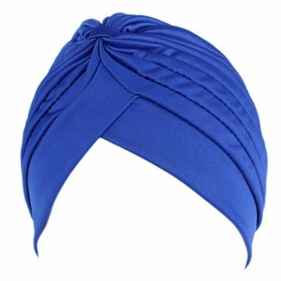 Royal Blue vintage style pinup glamorous turban - Picture 2 of 4